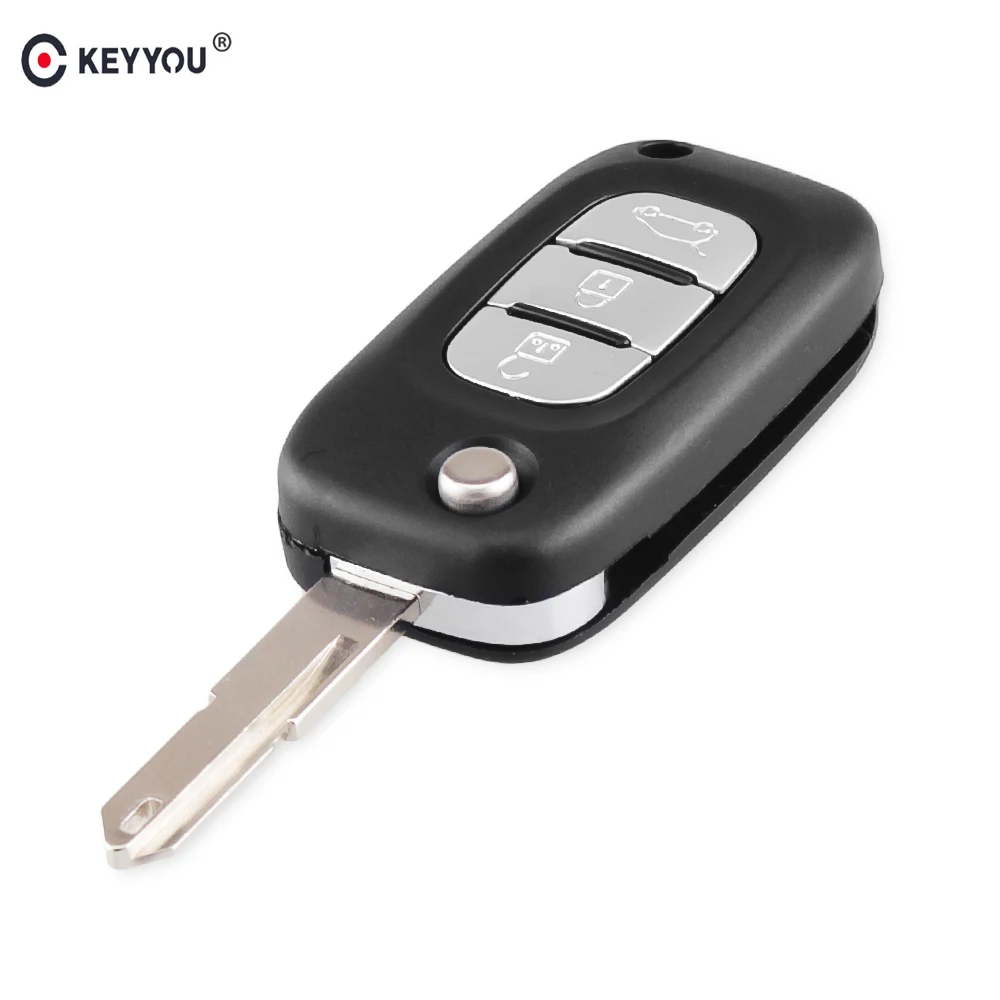 

KEYYOU 3 Button Car Key Case Cover Remote Flip Folding Car Key Shell For Renault Clio Vivaro Master Traffic Kangoo Megane laguna