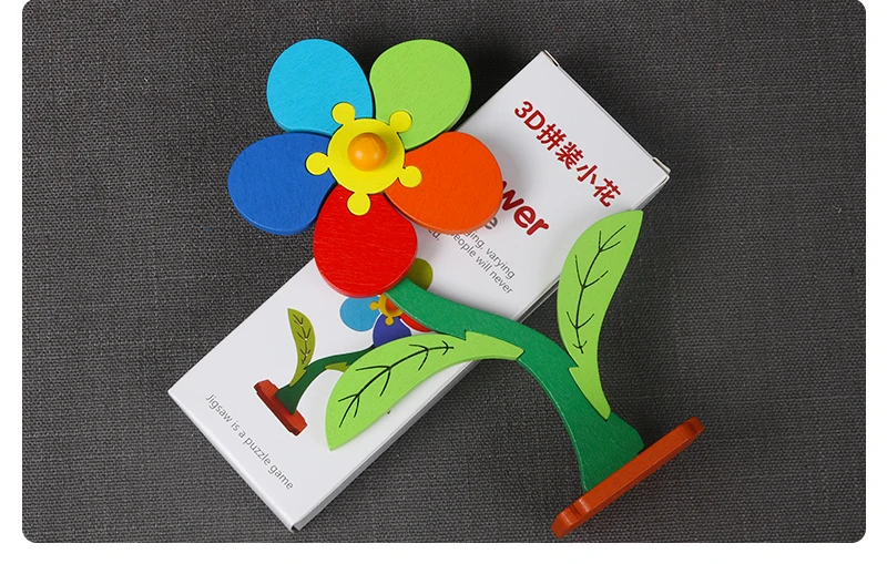 Candywood 3D DIY вращающийся красочный моделирование растений цветок сборные головоломки для детей искусственные творческие развивающие игрушки украшения