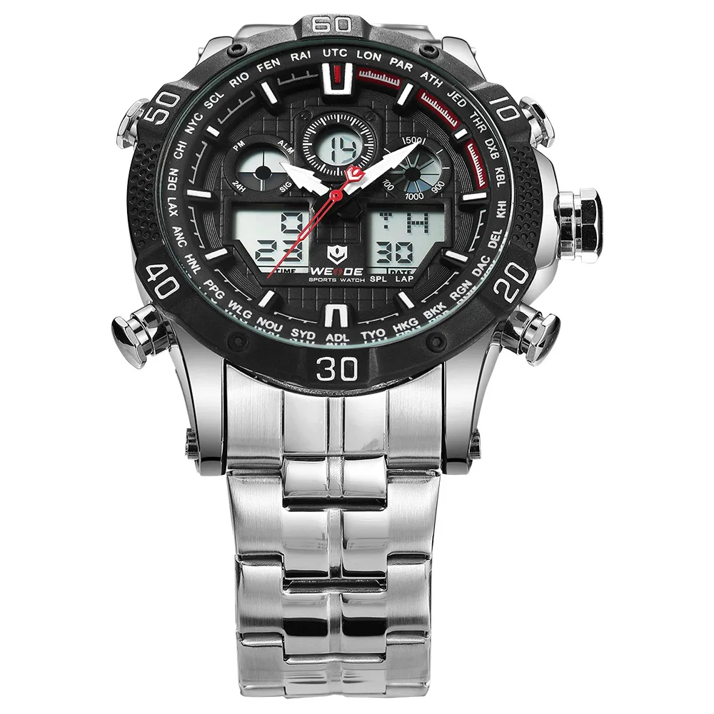 WEIDE Кварцевые Спортивные Наручные Часы повседневные Оригинальные мужские часы