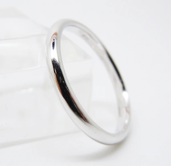 

Wellmade Solid 925Sterling Silver 2MM Plain Band Ring