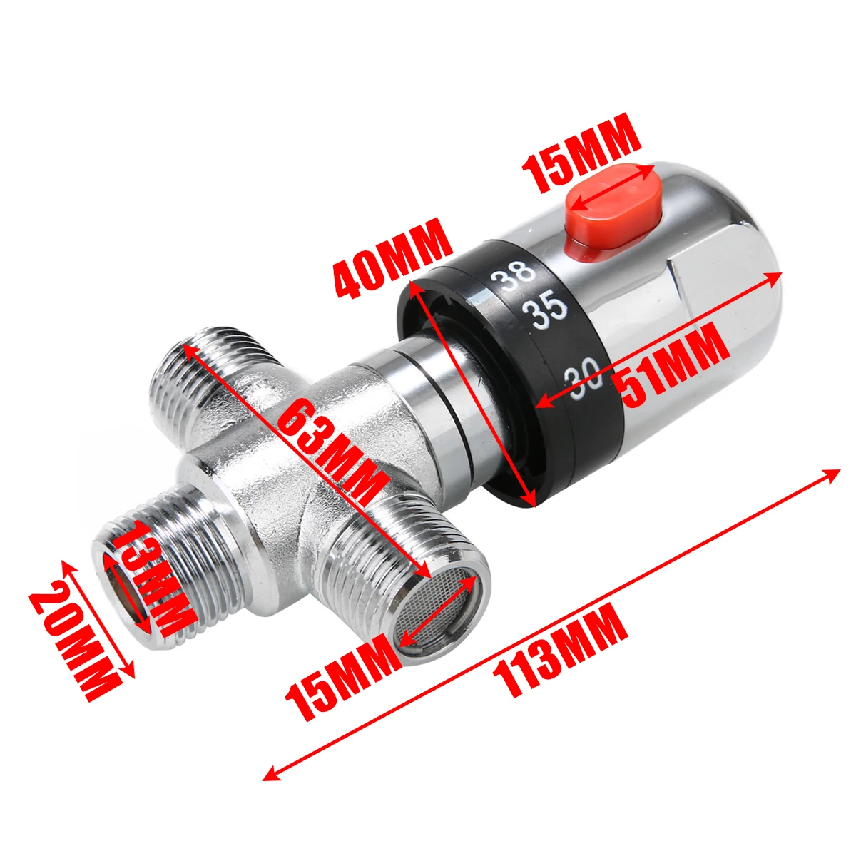 20 мм медный термостатический смесительный клапан, смеситель для душа, водонагреватель, клапан для ванной, термостатический аксессуар
