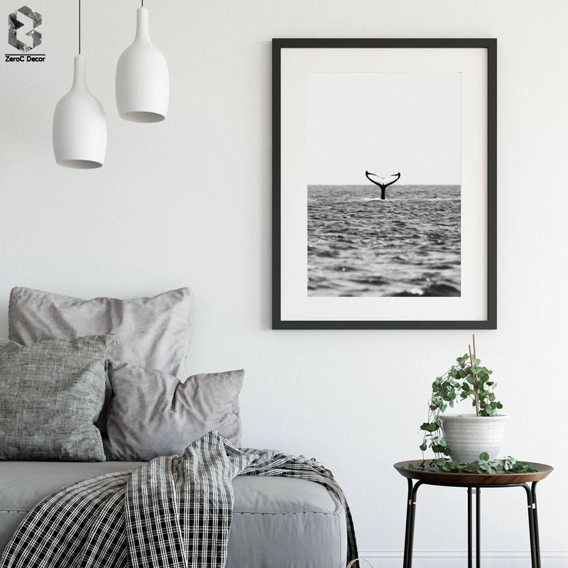 

Nordic Poster Scenery Seascape Decoration Whale Pictures Canvas Painting Wall Pictures For Living Room Wall Art Decoration