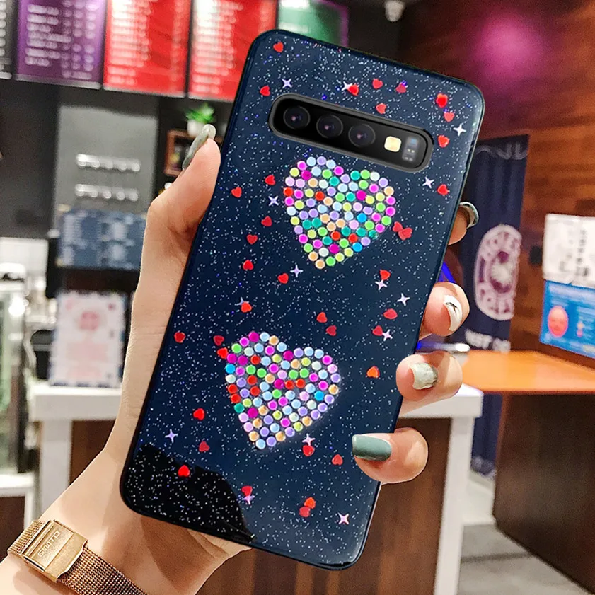 Блестящий чехол с бриллиантами love для samsung S7 S8 S10 S10Plus S9 S9Plus задний Чехол Galaxy 5G |