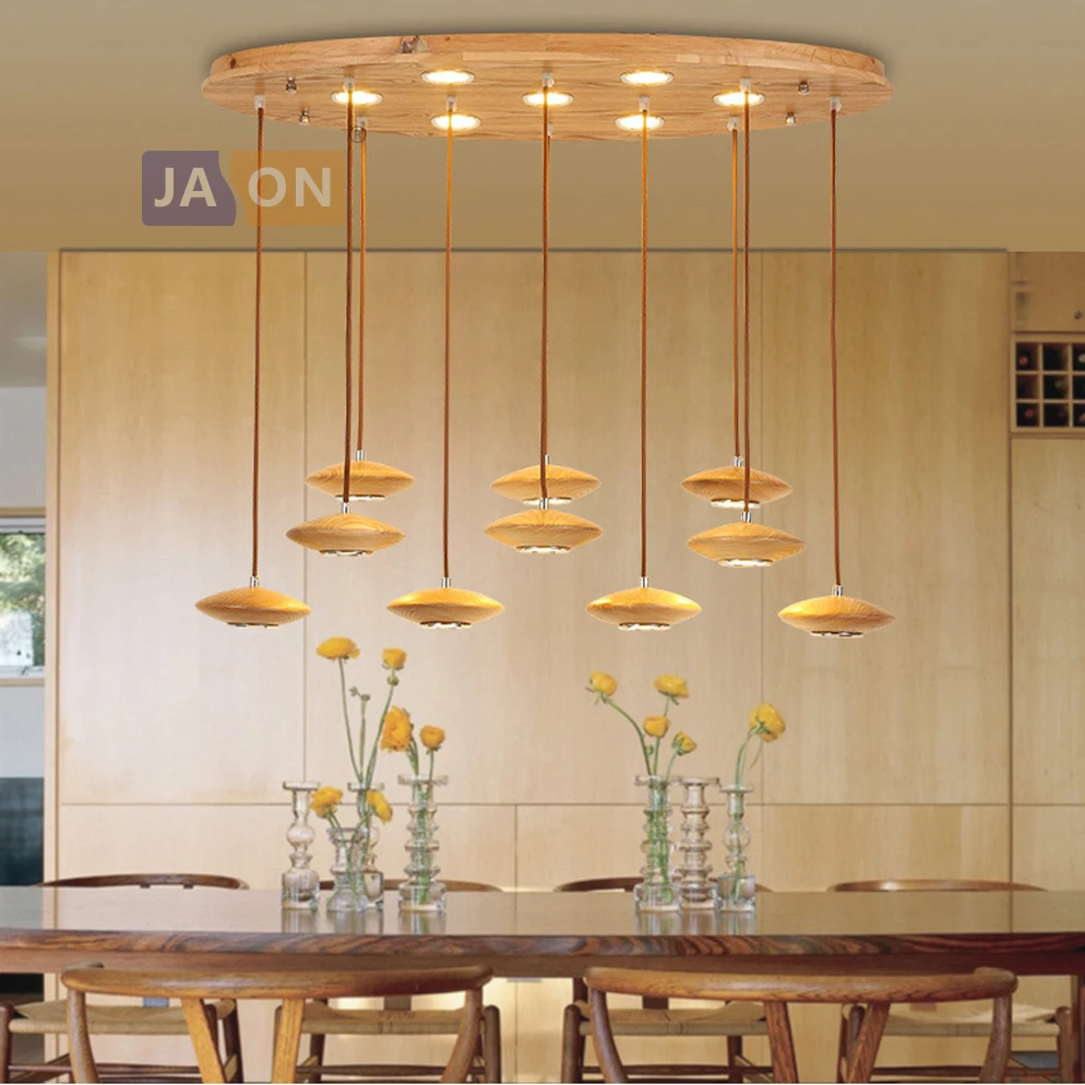 

LED Postmodern Wooden Nuts Iron Acryl Chandelier Lighting Lamparas De Techo Suspension Luminaire Lampen For Foyer Bedroom
