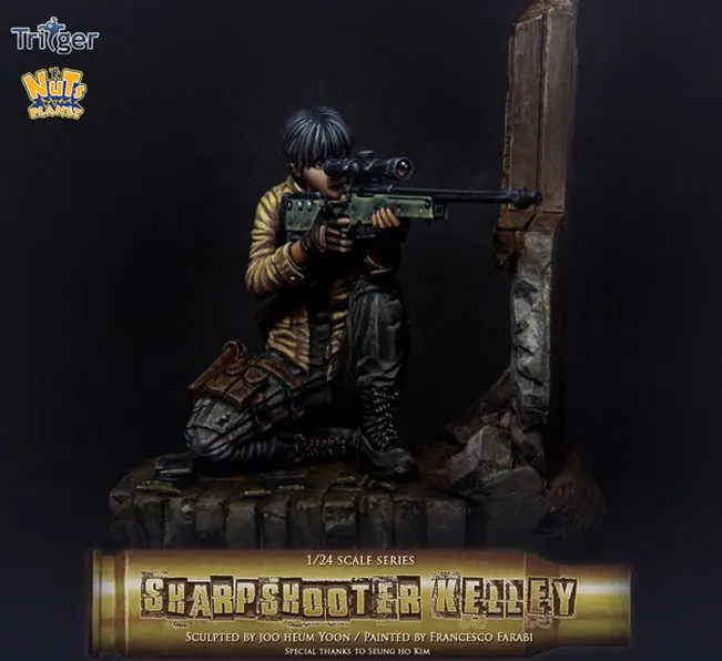 [Loong Way Miniatures] Nuts Planet Sharpshooter Келли 75 мм миниатюрные из полимерной смолы