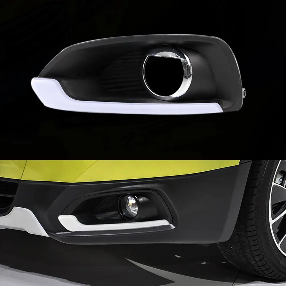 

Daytime Running Light DRL for Suzuki S-Cross 2014 2015 2016 Left and Right Fog Light Chrome Cover White DRL
