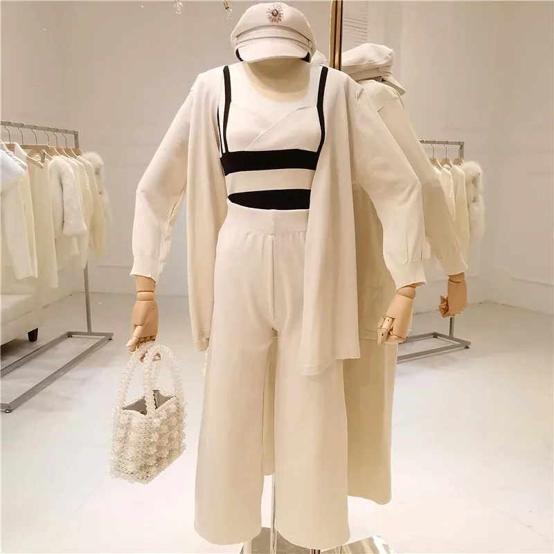 ALPHALMODA женский весенний комплект жилет в полоску на подтяжках + тонкий кардиган с