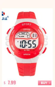 XINJIA цифровые спортивные часы для мальчиков и девочек, 7 цветов, секундомер с подсветкой, 50 м, водонепроницаемый детский Желейный яркий цветной яркий ремешок