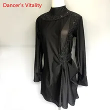 Мужские топы для латинских танцев на заказ, мужские футболки с длинным рукавом высокого качества, новые мужские рубашки для Бальных соревнований