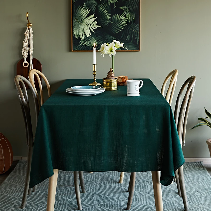 

solid green white grey table linen cover table cloth rectangular dining wedding party round tablecloth