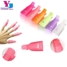 10 шт./компл. средство для снятия гель-лака Обёрточная бумага инструменты акриловое волокно Прочный ногтей Soakers Кепки зажим 6 Цвет инструмент переносной воскресения зажим