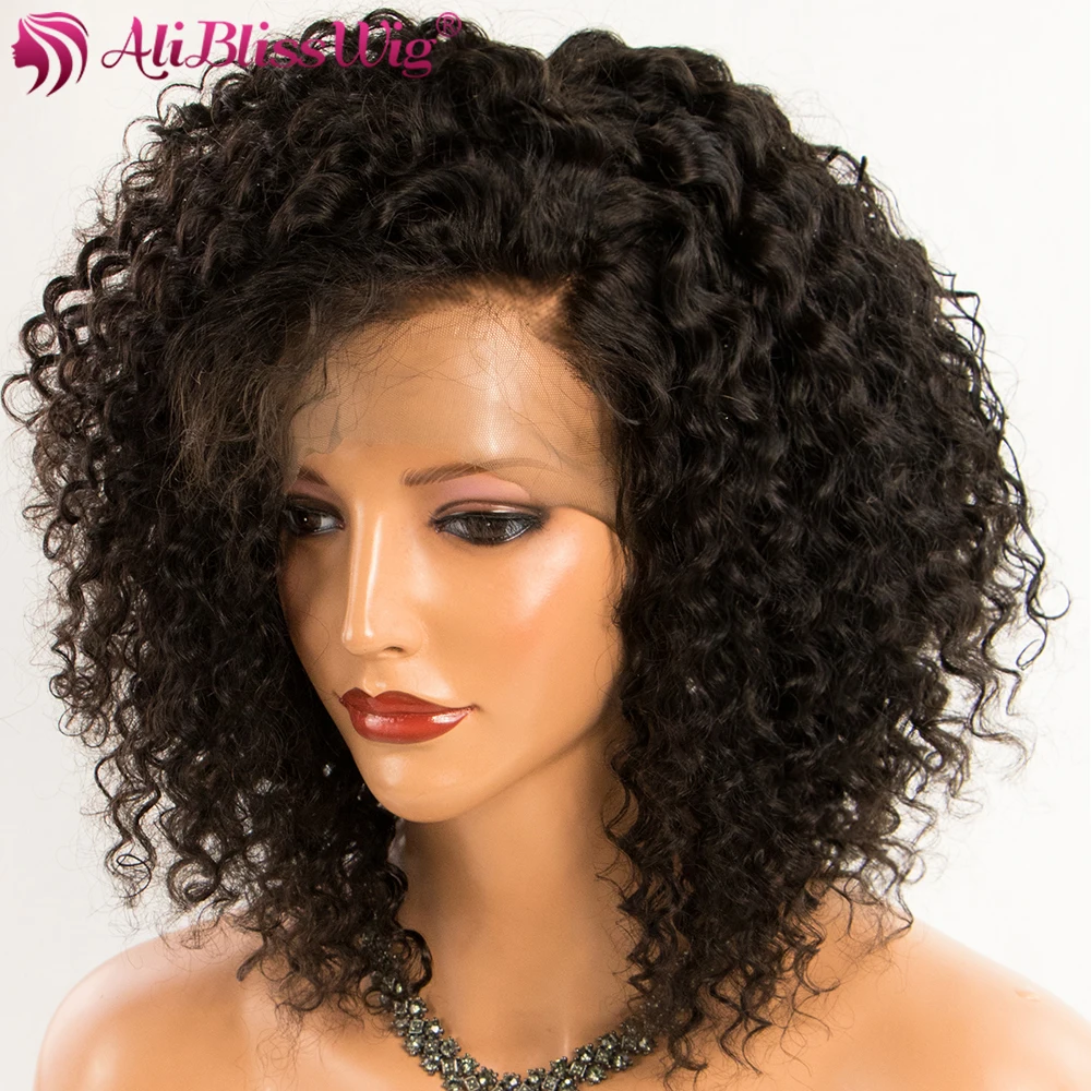 Buy AliBlissWig 4 Inch Curly Short Bob Lace Front Wigs