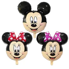 50pcs/lot Cute Mini Mickey Minnie Mouse Foil Balloons Cartoon 30*35cm Head Shape Inflatable Air Ballons Birthday Party Decor Toy