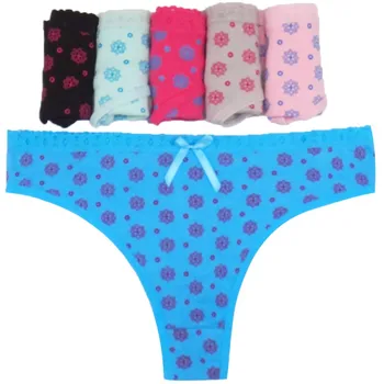 

Underwear Women 2017 Sexy Panties Thongs Cotton Low-rise G Strings Female Sexy Floral Print Lingerie G String Panty
