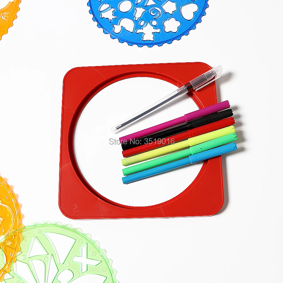 DIY spirographer шаблоны для рисования игрушки с фиксированной доской Sketcher инструменты для рисования трафареты для краски Обучающие Развивающие игрушки