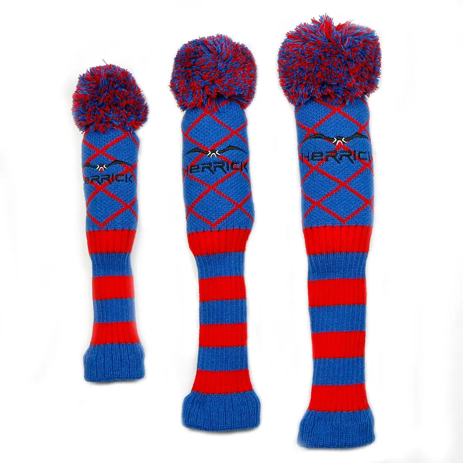 Knitted Golf Club Headcover sets 1 3 5 wood head protection red green blue gray color driver fairway golf head cover 