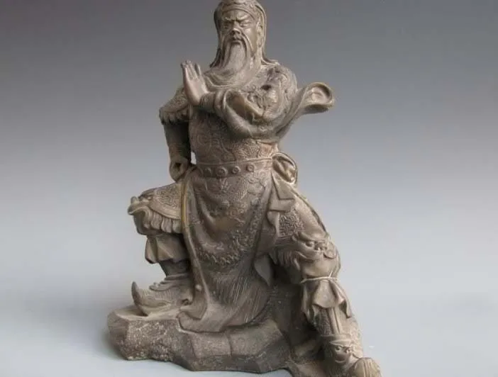 

11 Chinese Pure Bronze Copper Carved Dragon & Guan Gong Guan yu Statue