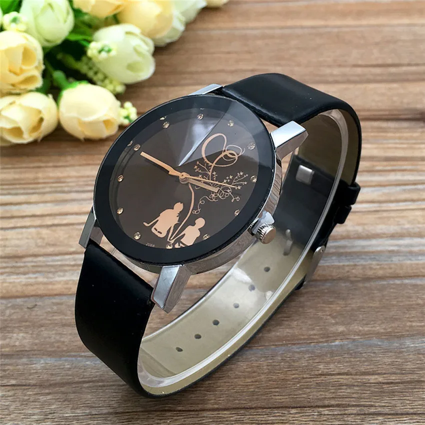 Минималистичные Классические кварцевые часы для студентов, пара стильных часов со стеклянным ремешком, кварцевые наручные часы для влюбленных, повседневные Простые часы D50