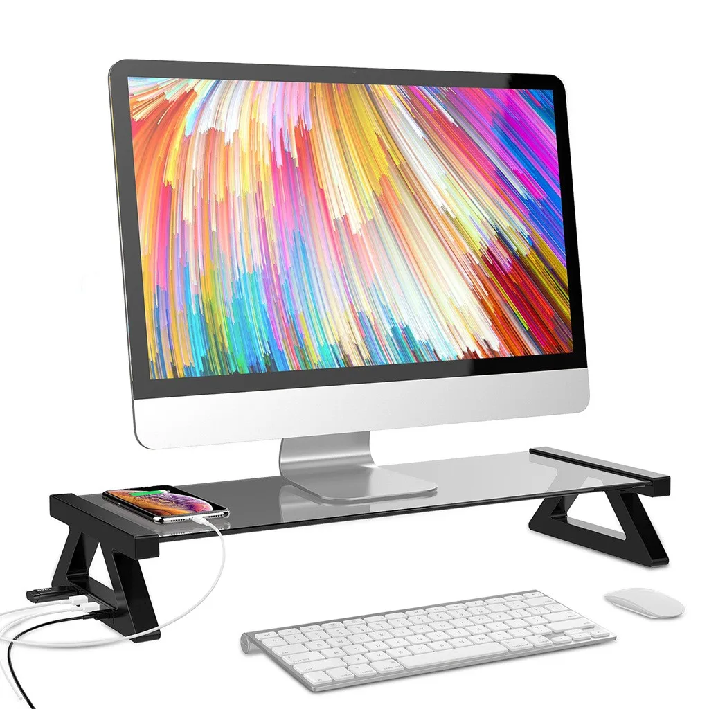 Online Shop Besegad Aluminum Alloy Monitor Stand Space Bar Dock