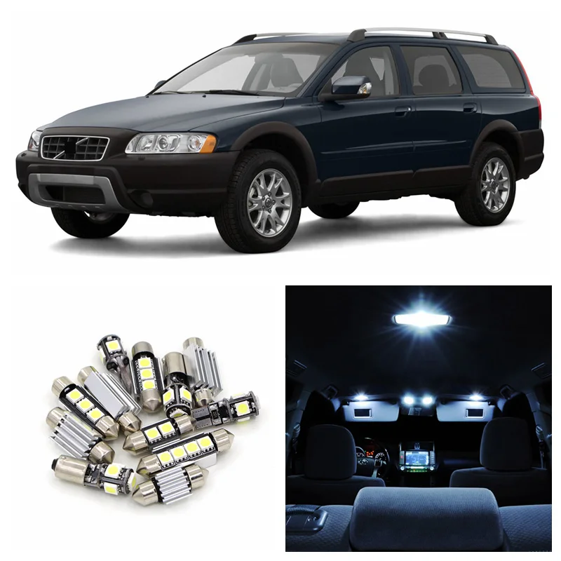 

14pcs Error Free White Canbus Car LED Light Bulbs Interior Package Kit For 2002-2007 Volvo V70 Estate XC70 Map Dome Trunk Lamp