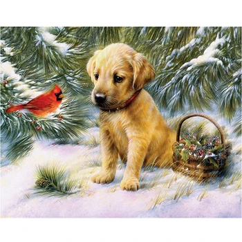 

Snow Dog 5d Diamond Mosaic Handmade Diamond Painting Cross Stitch Diamond Embroidery Animals Patterns Rhinestones Arts
