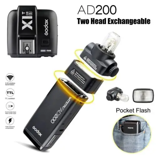 Godox AD200 200 W 2,4G ttl 1/8000 s HSS 2900 mAh двойной карман вспышки Speedlite для Canon Nikon sony - Цвет: AD200 with X1TS