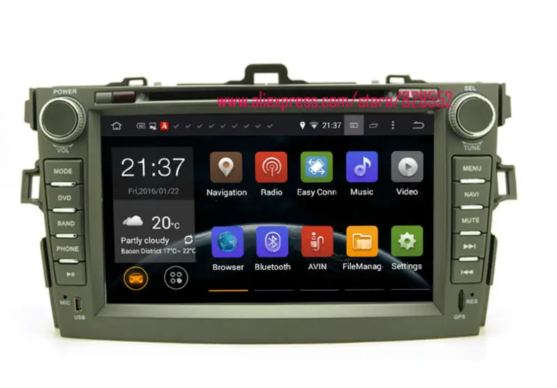 Flash Deal free shinpping Android 6.0 Quad-core RAM 2GB Car DVD Player For Toyota Corolla 2008-2011support 3G/wifi USB GPS BT 0