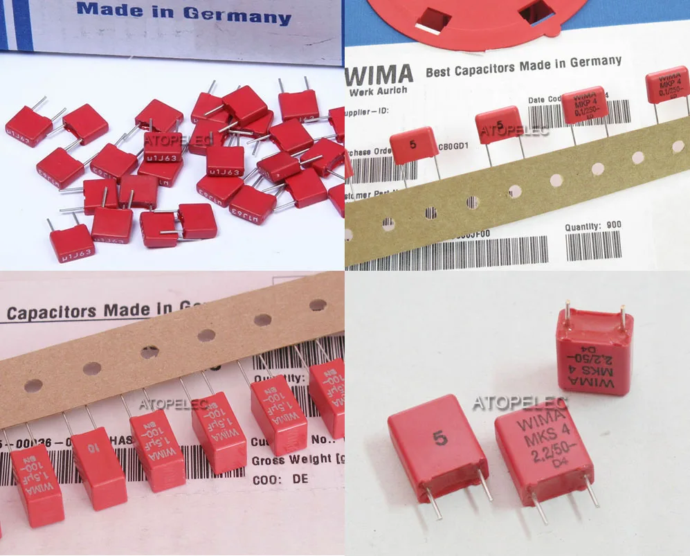 1 шт. WIMA MKP4 MKS2 MKS4, самый популярный пленочный конденсатор, Hi-Fi аудио 0,047 мкФ/0,1 мкФ/0,22 мкФ/0,33 мкФ/1 мкФ/1,5 мкФ с алюминиевой крышкой, 63В/100 V/250 V