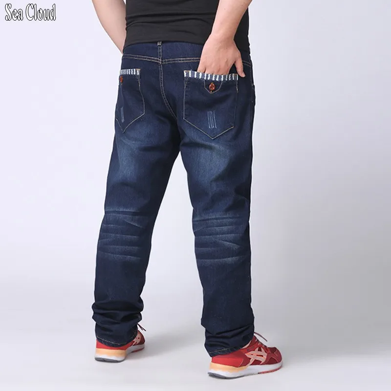 

Sea Cloud Free shipping men straight jeans male plus size 28-48 slim long trousers loose man hiphop pants extra large hip hop