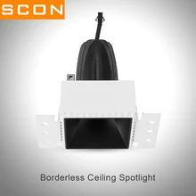 SCON Встроенный светодиодный потолочный светильник ing квадратный 9 Вт Бескаркасный и бесшовный Точечный светильник CREE CRI Ra> 93 настенный светильник в виде барабана стиральной машины внутренний светильник
