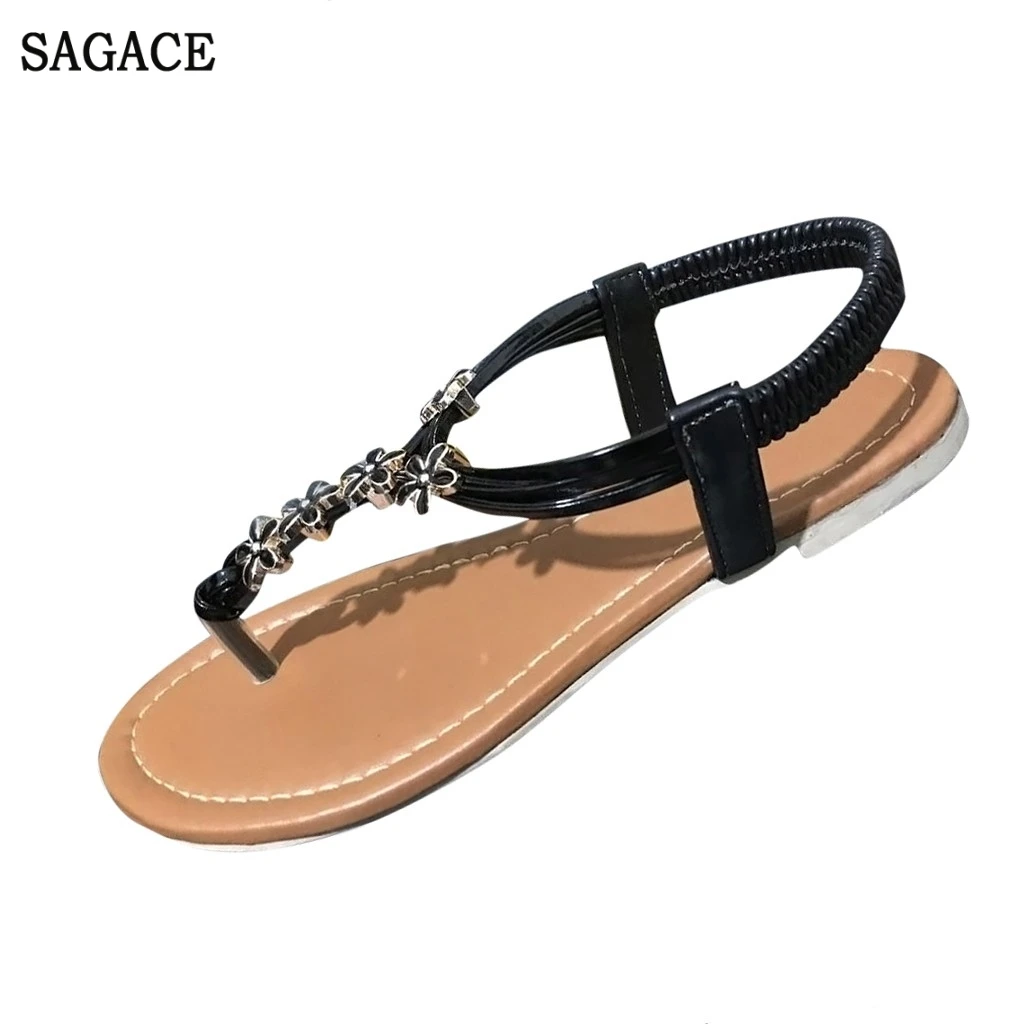 

SAGACE Women's Open Toe Thong Sandals Summer Flip Flop Ankle Strap Flat Sexy High Quality Outsid Ladies Shoes Casual Shoes