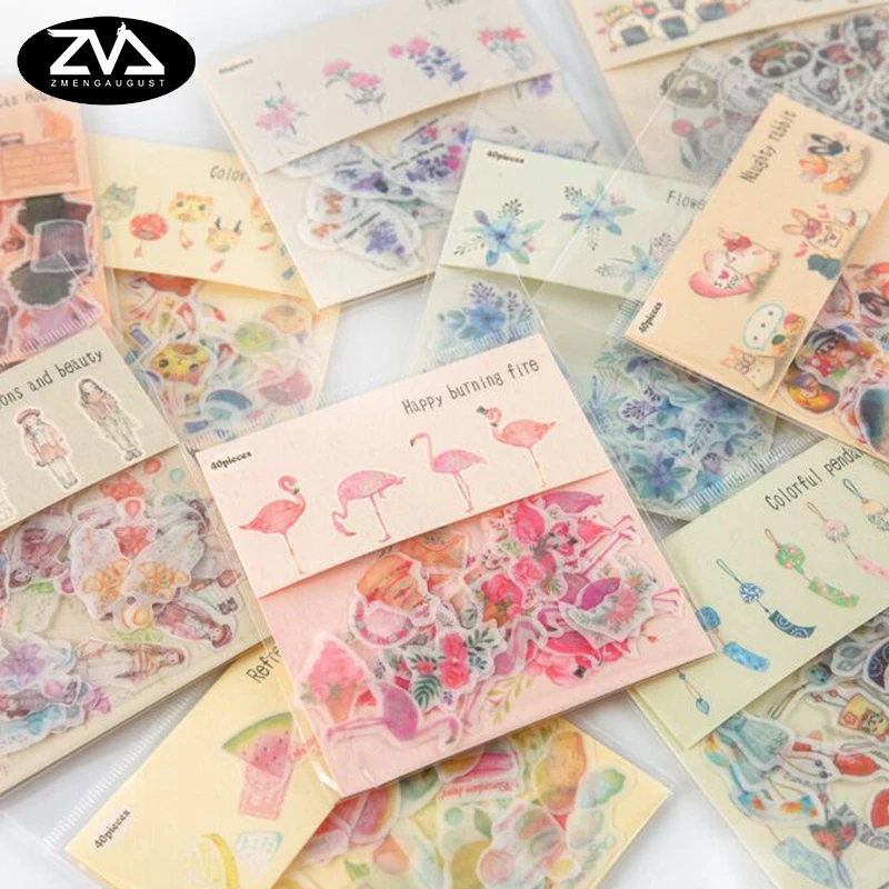 

40pcs/ bag Flamingos creative Sticker child DIY toy Calendar Album Deco diary sticker scrapbooking planner sticker material