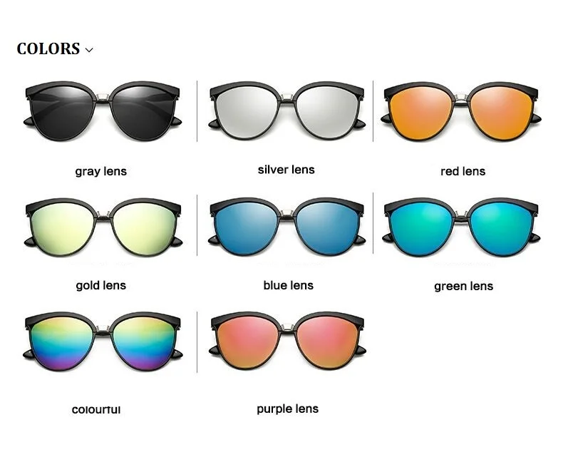Винтажные черные солнцезащитные очки, женские солнцезащитные очки «кошачий глаз» для женщин, цветные линзы, зеркальные женские солнцезащитные очки, женские модные брендовые дизайнерские очки