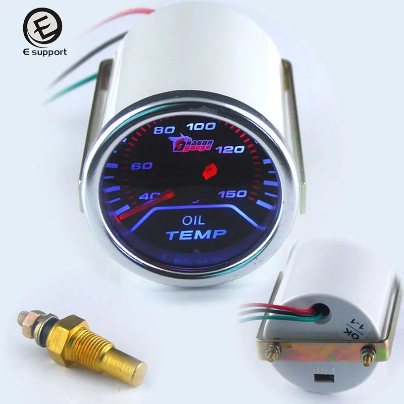 

EE support Auto Accessories 2" 52mm Oil Temp Gauge LED Light Display Car Vehicle Truck Oil Temperature Indicator