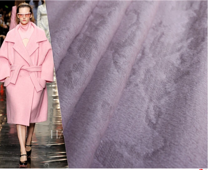Cashmere wool woolen solid color cashmere fabric high atmosphere Pink Fabric dressmaking