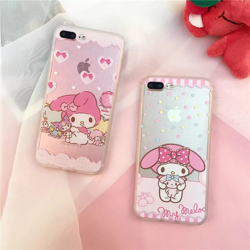 

Fashion Cartoon Cute My Melody Bowknot cover Case for iPhone 6 6s plus 7 7 Plus Cover For iphone X 5s SE 8 Plus Capa Funda