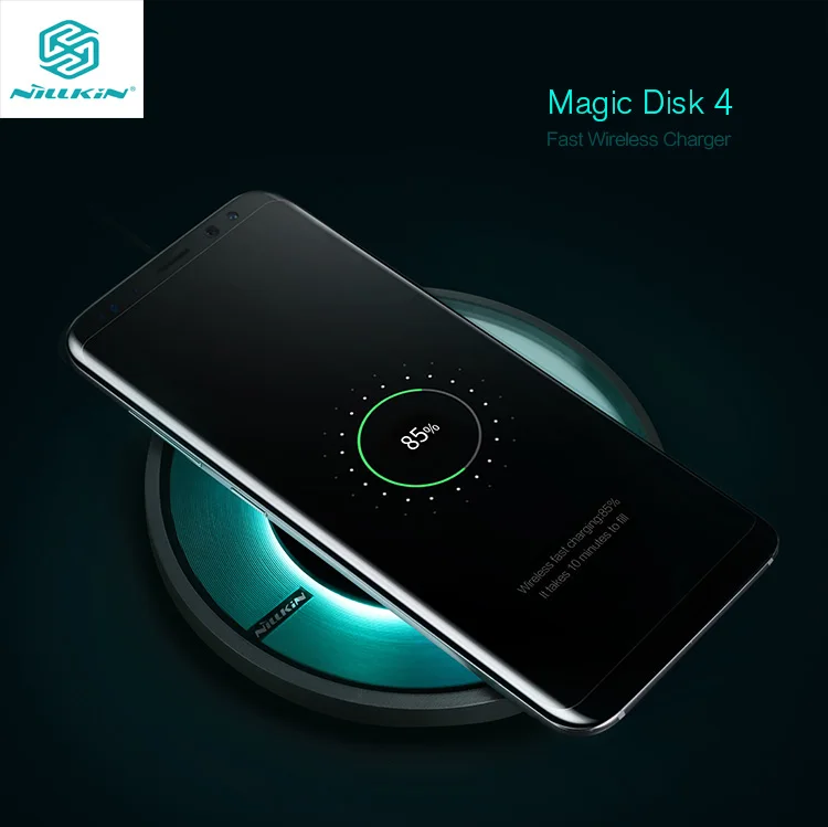 

For iPhone Xs Max XR 11 Samsung Note 10 S10 Plus NILLKIN Magic Disk 4 Fast Wireless Charger QI standard CE FCC PSE Certification