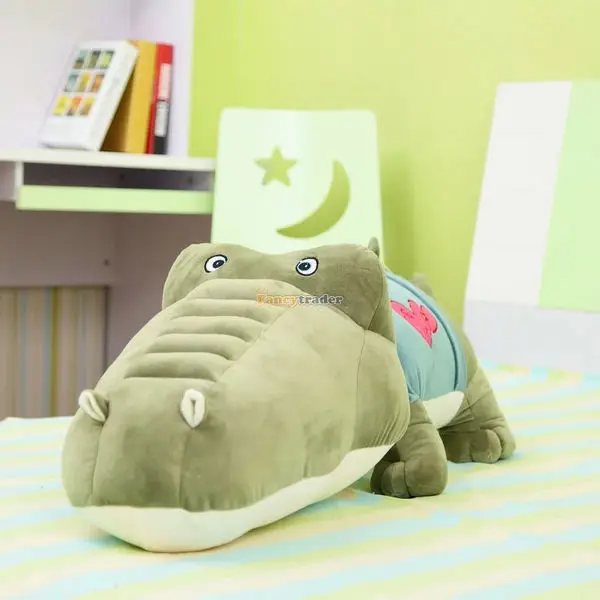 Fancytrader 51'' 130 cm Giant Plush Stuffed Green hippo Crocodile, Alligator, 2 colors available Free Shipping FT90121 (3).jpg