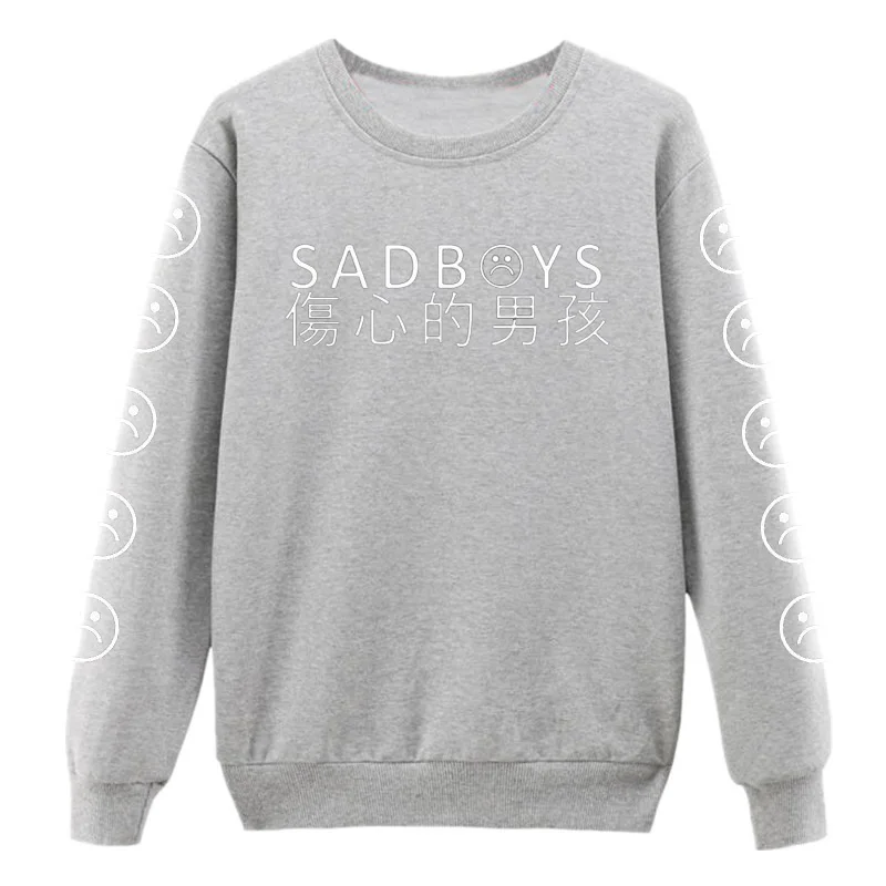  Vsenfo Sad Faces Sweatshirt Women Funny Emoticon Sleeves Printed Tumblr Sad Boys Hoodies Harajuku T