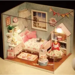 DIY Кукольный дом мебель Счастливый маленький мир пылезащитный чехол 3D Деревянный миниатюрный кукольный домик домашняя модель игрушки для
