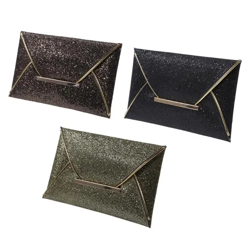 

Women Gold Sequins Envelop Handbag Ladies Bridal Party Evening Prom Bags Purse Clutch Handbags Fashion PU Sequins Envelope Bag