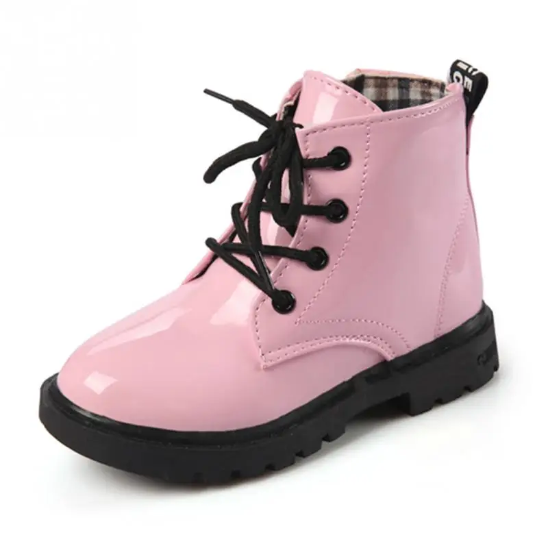 Children shoes boys girls Candy Color patent leather boots kids Martin ...