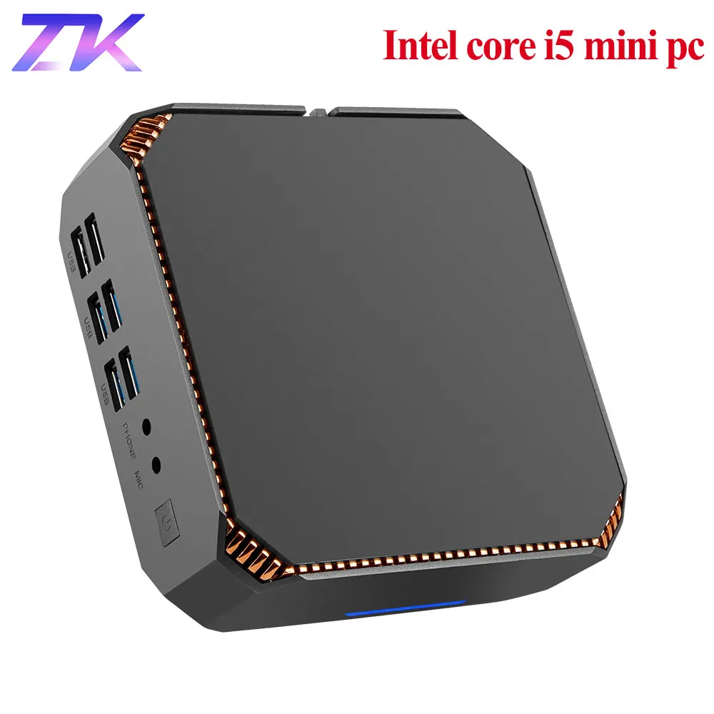 Intel Core i5 7200U Mini PC Windows 10 Barebone Ordenador de 2,4 GHz y 5,8 GHz WiFi BT4.2 HDMI de 4 K ordenador de escritorio del ventilador integrado VGA