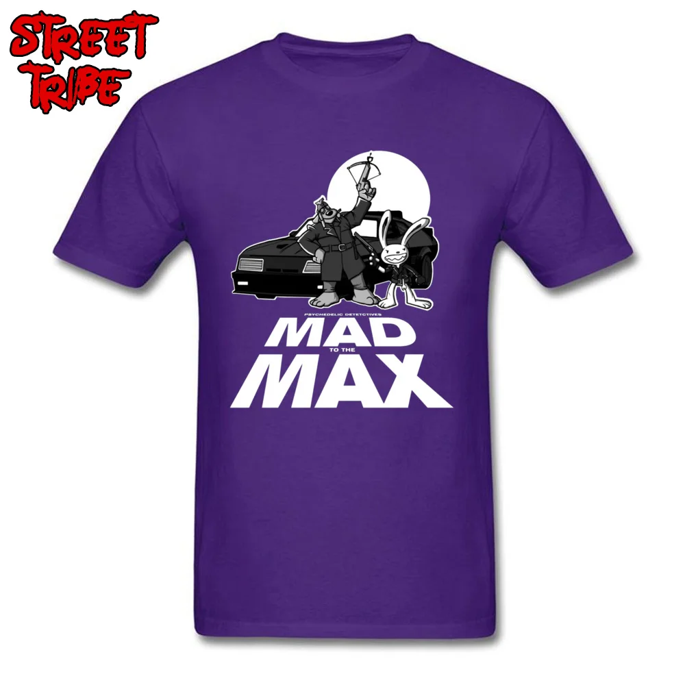 MAD to the MAX 7669 Round Neck Top T-shirts Labor Day Comics Tops & Tees Short Sleeve 2018 New Fashion All Cotton T-Shirt Men MAD to the MAX 7669 purple