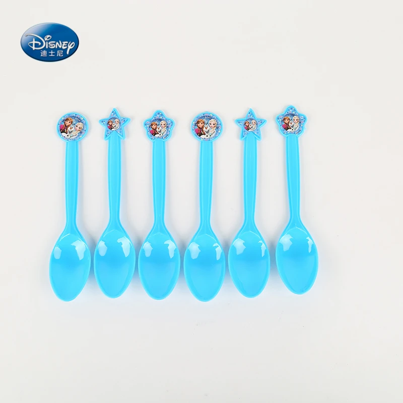 6Pcs/lot Disney Party Supplies Frozen Themed Plastic Disposable Spoons Kids Birthday Party