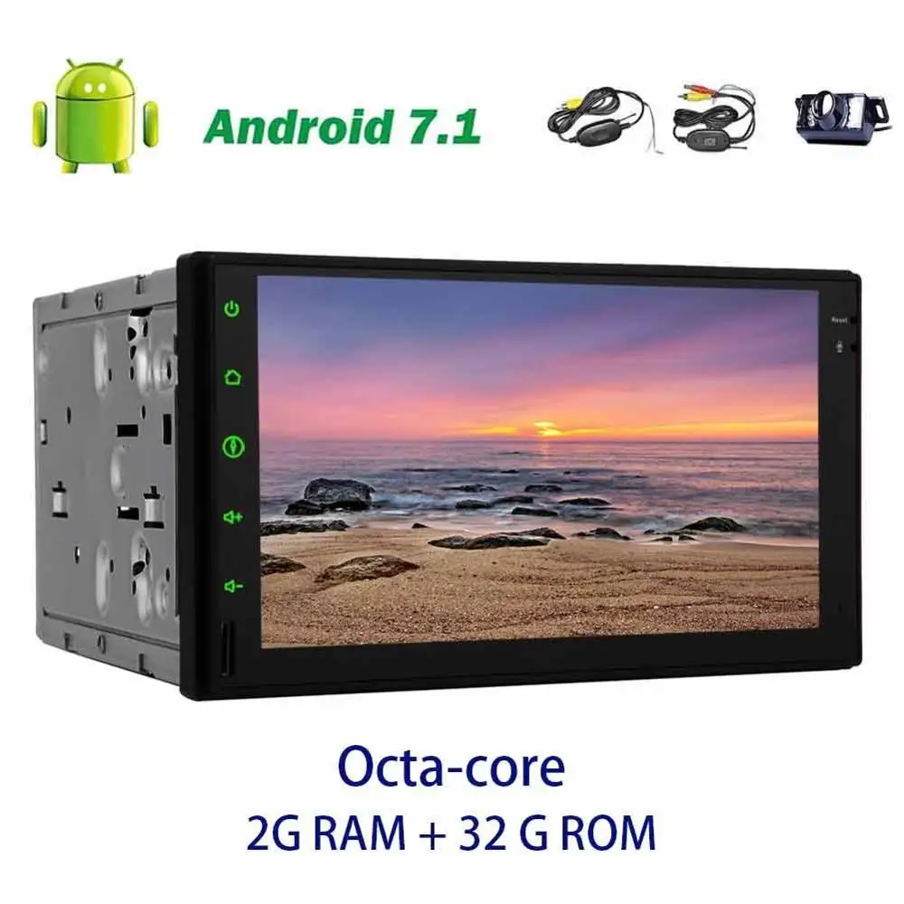 Best Android 7.1 2 din Car radio Stereo GPS Navigation 7 #039; #039; no DVD In Dash autoradio Support WiFi Bluetooth OBD2 FM AM+wireless camera