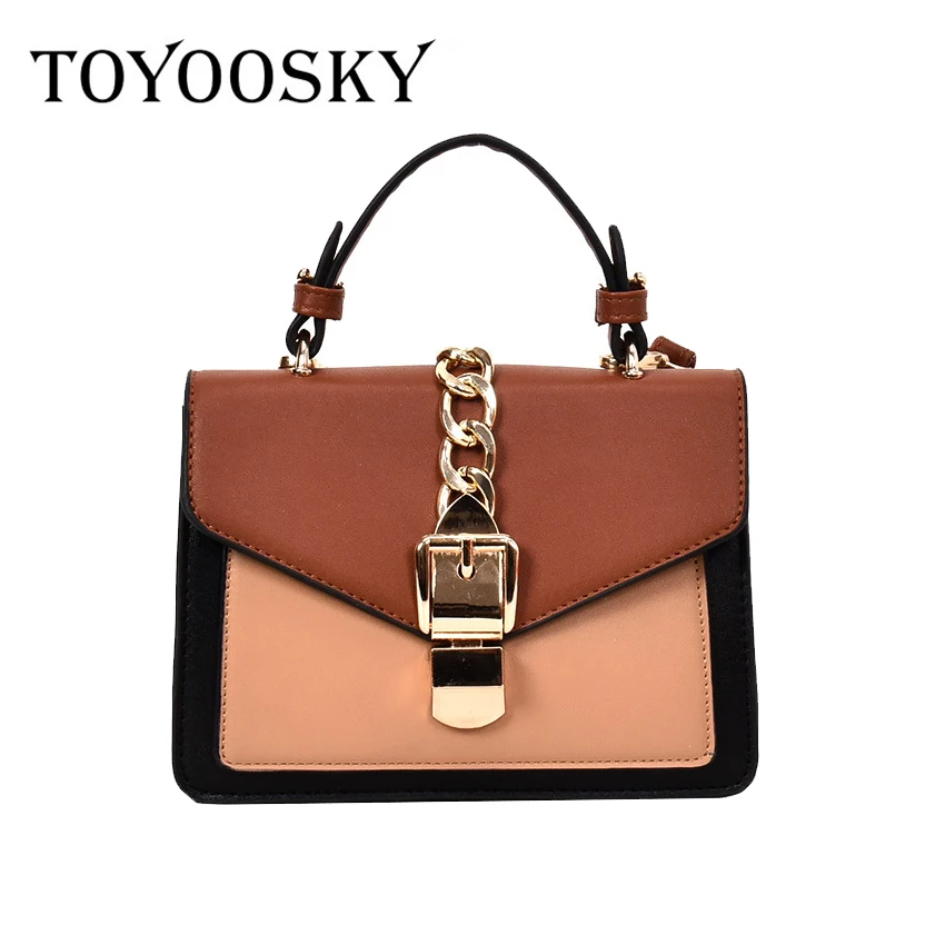 

TOYOOSKY Luxury Messenger Bags Women Chains Flap Bag Ladies Fashion Panelled Hasp Shoulder Bags Female Shopping Phone Bag Girl