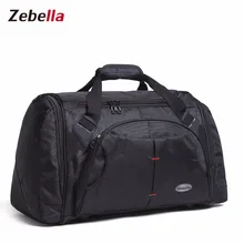 Zebella большая, вместительная, Черная Мужская Дорожная сумка переносная Повседневная полиэфирная багажная вещевая сумка путешествие на выходные сумка брендовая