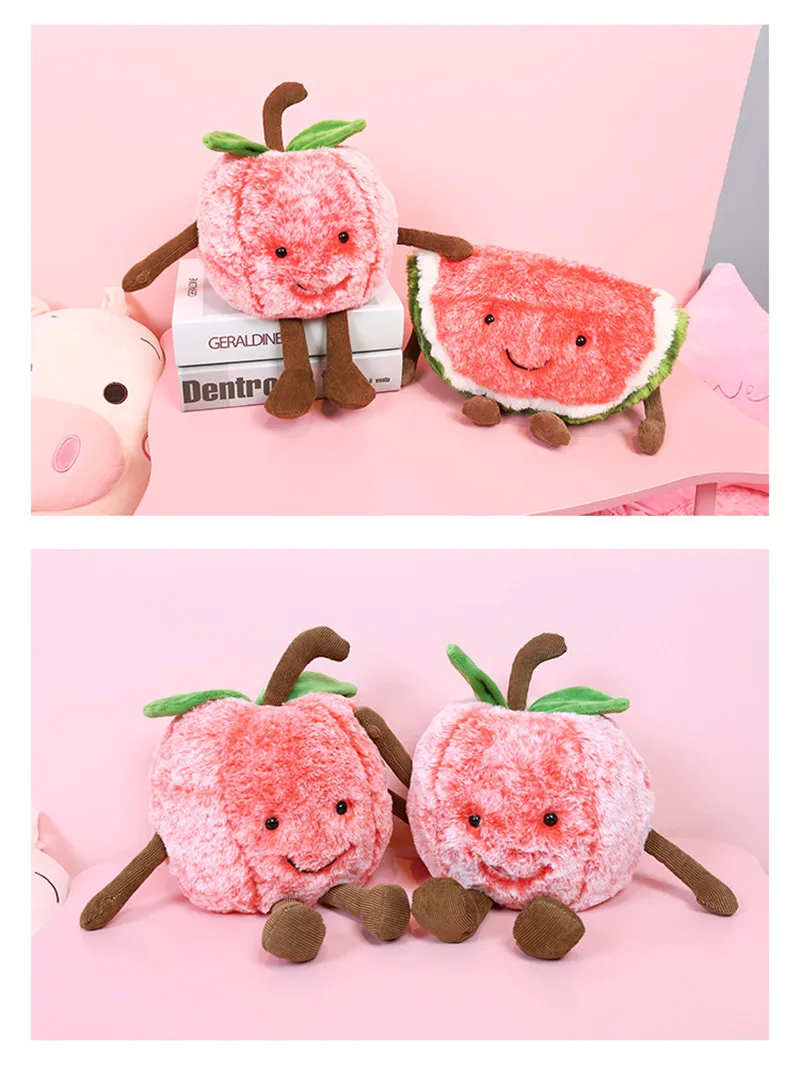 New Fruit Vegetables Plush Toys Fruit Watermelon Cherry Stuffed Pillow Sofa Toys For Children Girls Gift Doll10