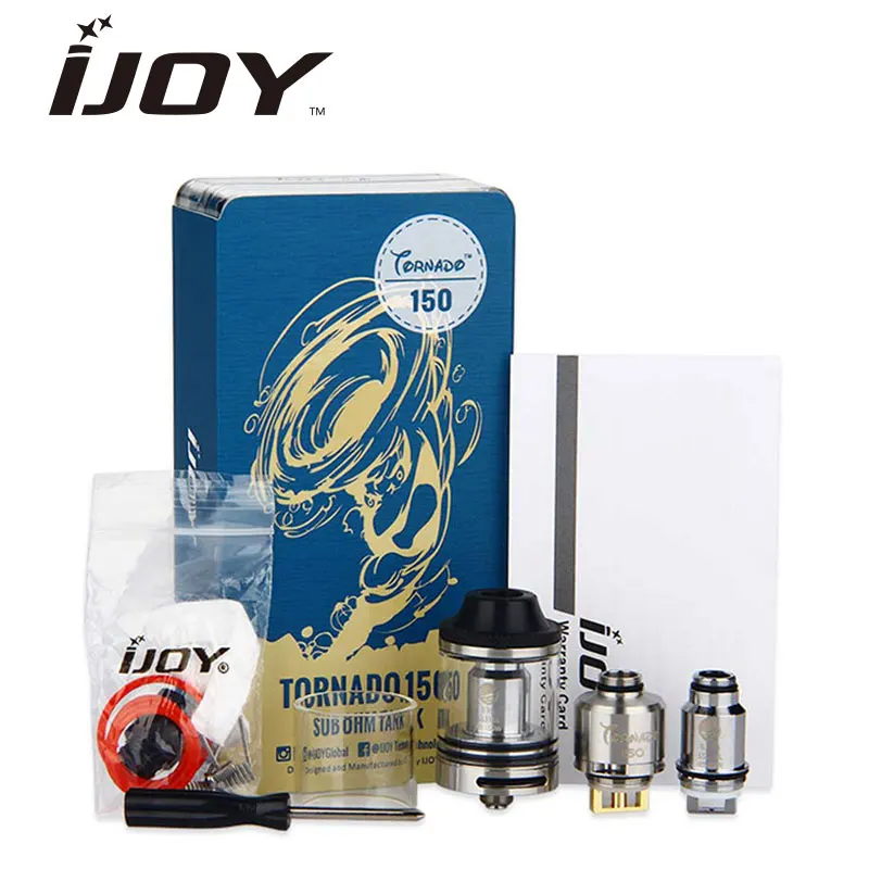 

New Original IJOY Tornado 150 Atomizer 4.2ml Sub Ohm RTA Tank Tornado subohm e-cig Atomizer with 0.3ohm & 0.25ohm & RTA Coils
